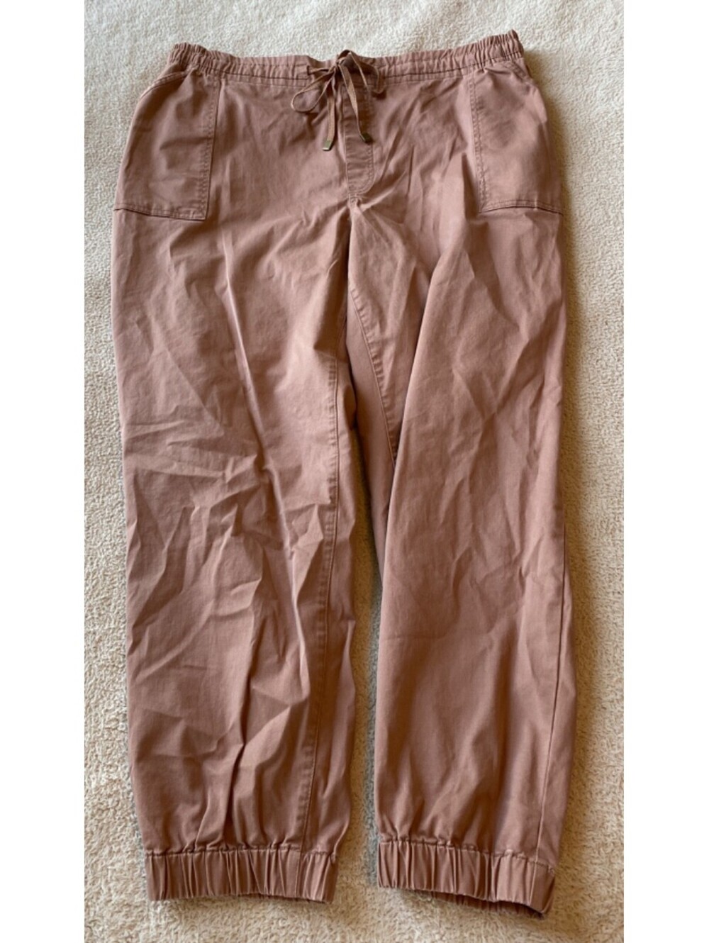 Frye & Co. Jogger Pants Drawstring Waist Vintage Garment Dye Mauve Women's 2X